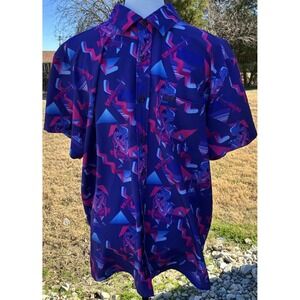 Retro Rifle - T Rex Prehistoric Button Down Shirt Mens Sz XL Dinosaur Top